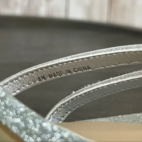 Gianni Bini Maycie “Silver” Ankle Wrap Sandal/Heel Size 7.5 Women - Picture 9 of 13